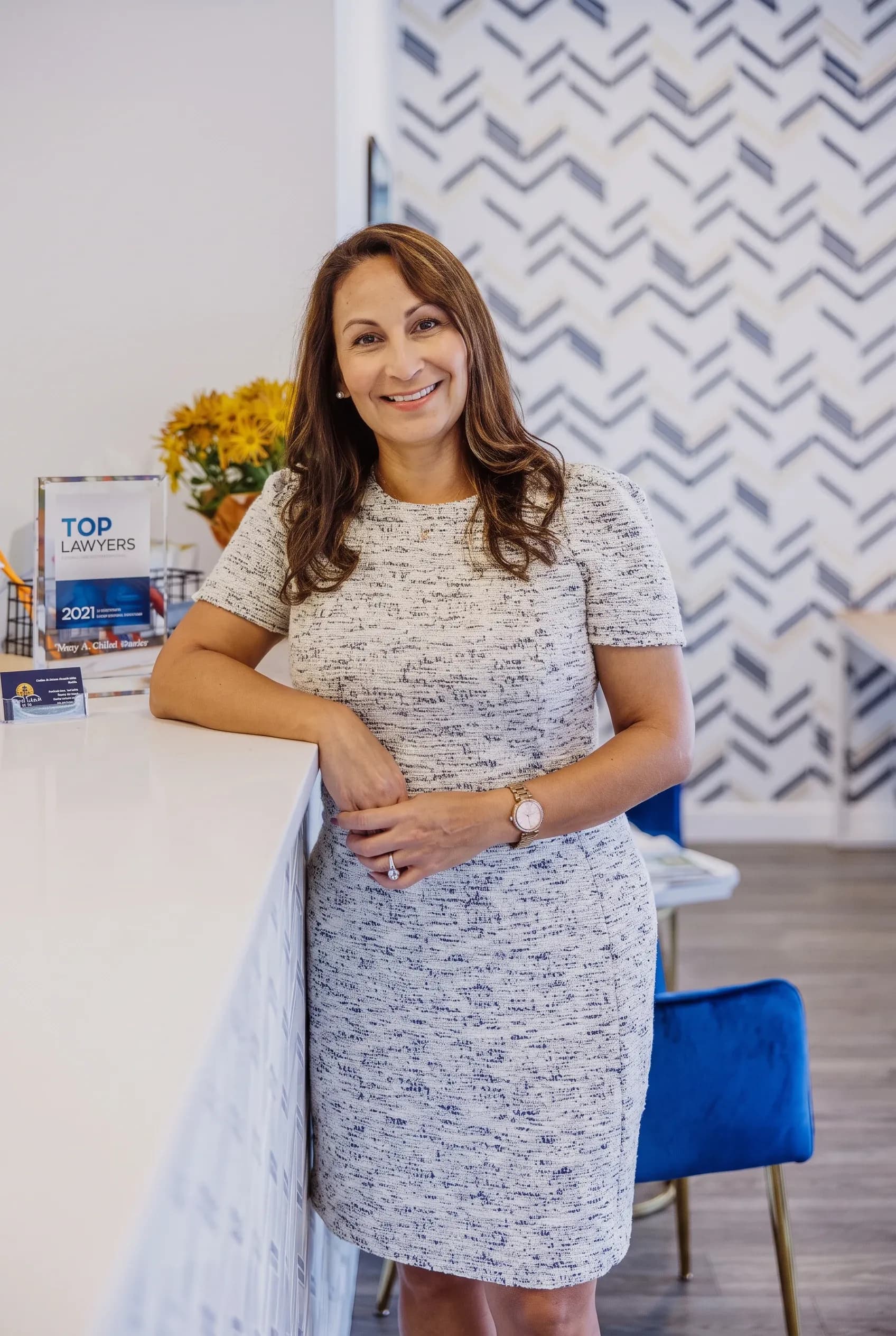 Mary Colina-Fowler in the Colina Law office