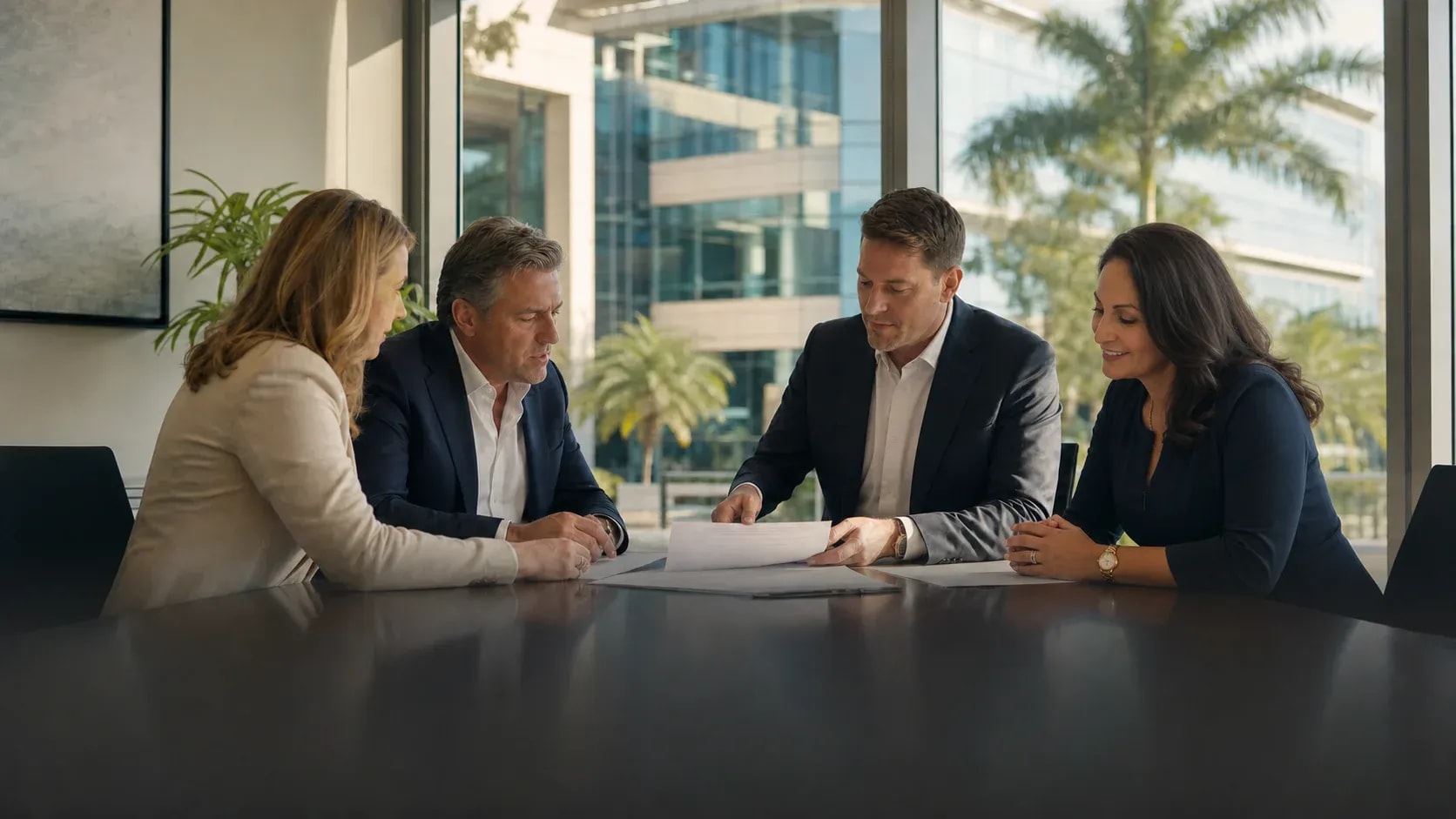 Editorial scene illustrating commercial closings purchase agreement in Southwest Florida