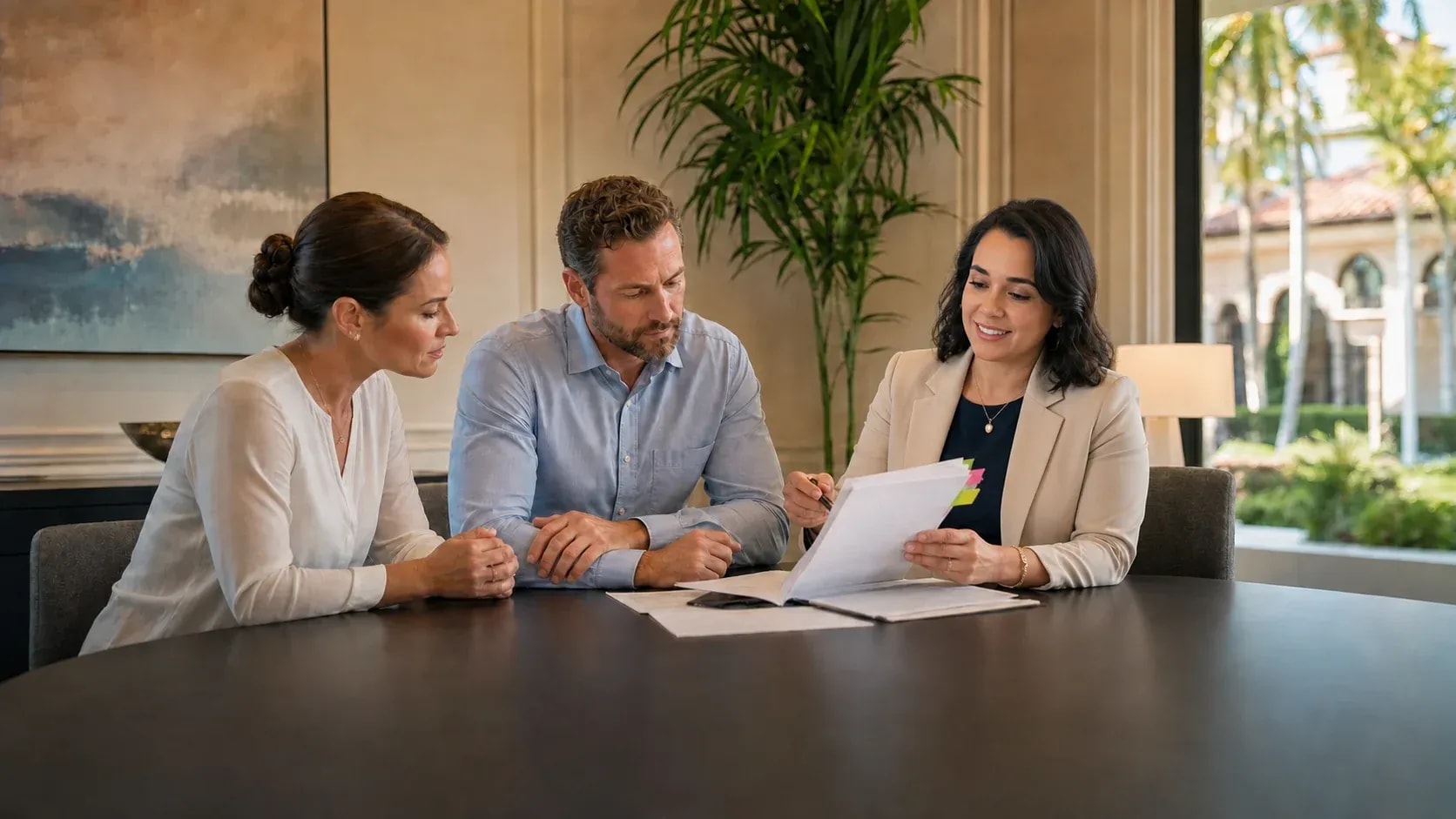 Editorial scene illustrating contract review amendments in Southwest Florida