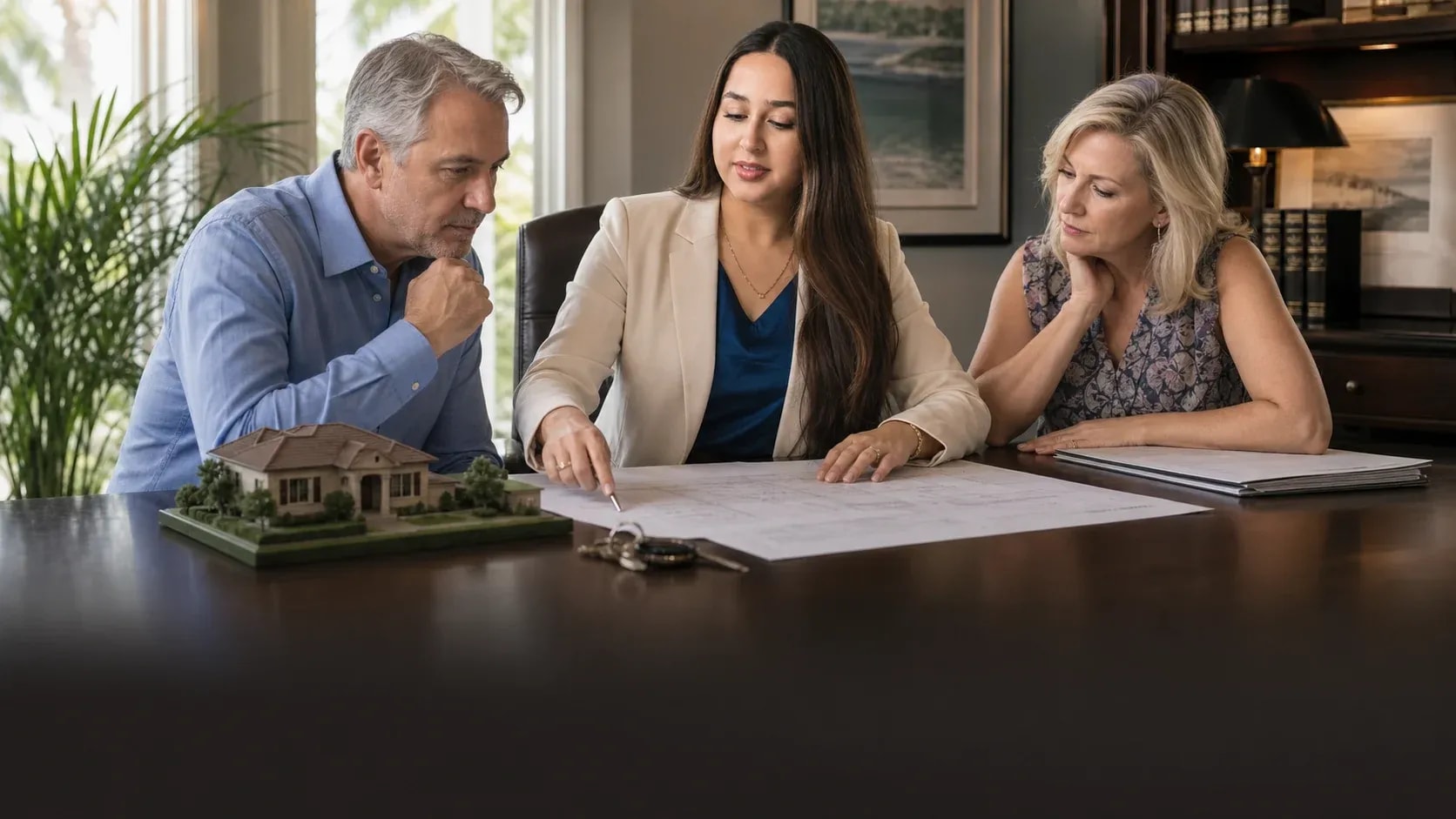 Editorial scene illustrating fsbo title examination in Southwest Florida