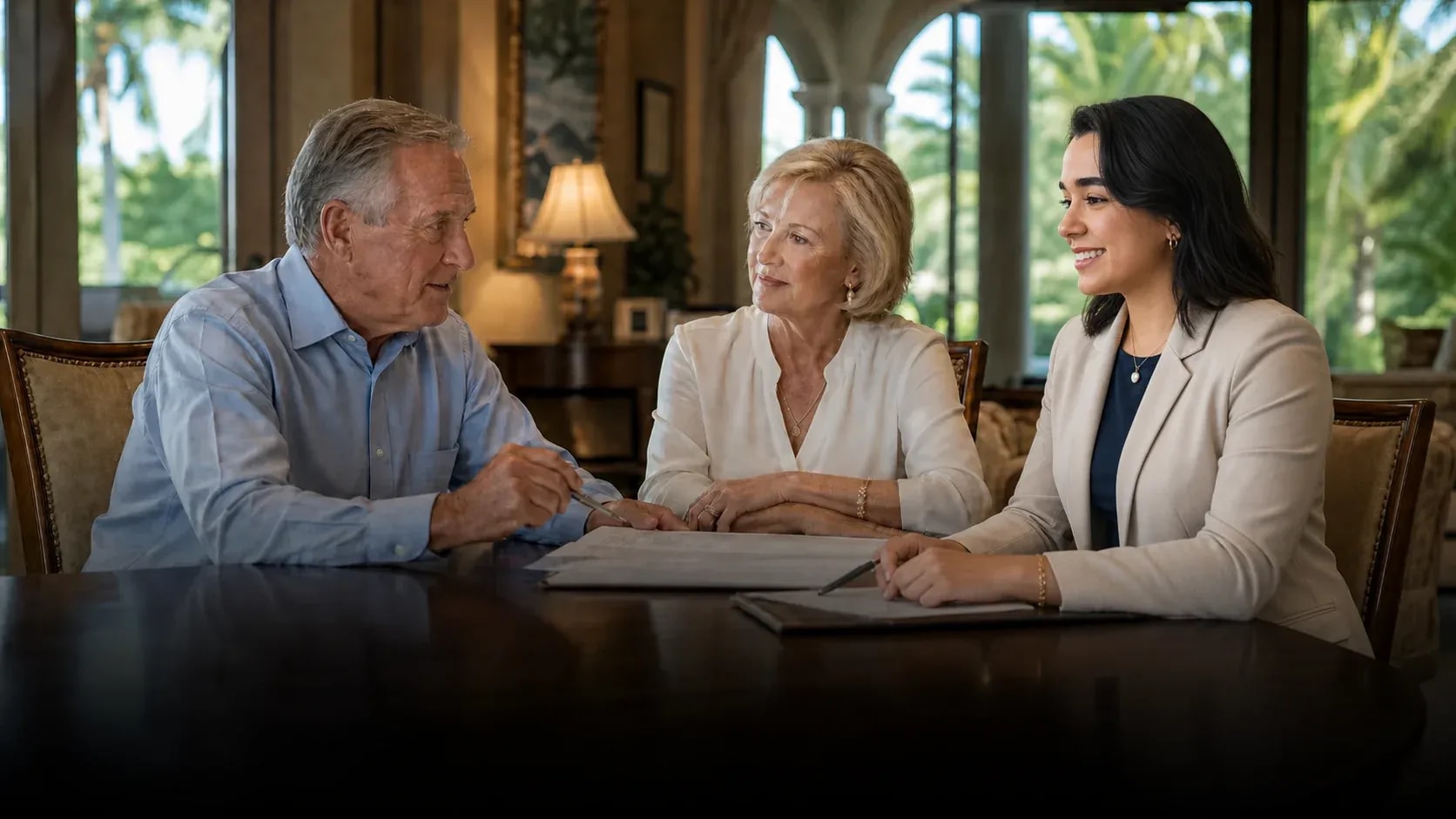 Calm estate planning scene illustrating healthcare directives decision maker