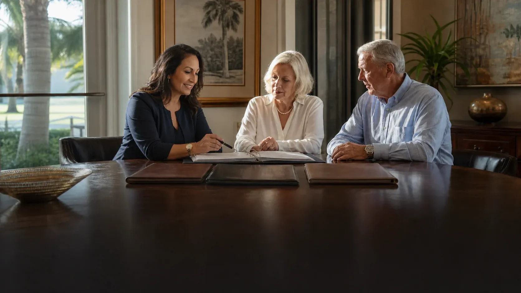 Calm estate planning scene illustrating healthcare directives plan coordination