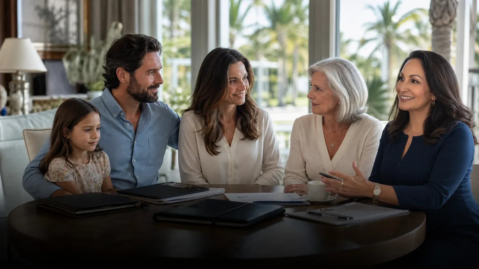 Calm estate planning scene illustrating planning for families plan coordination