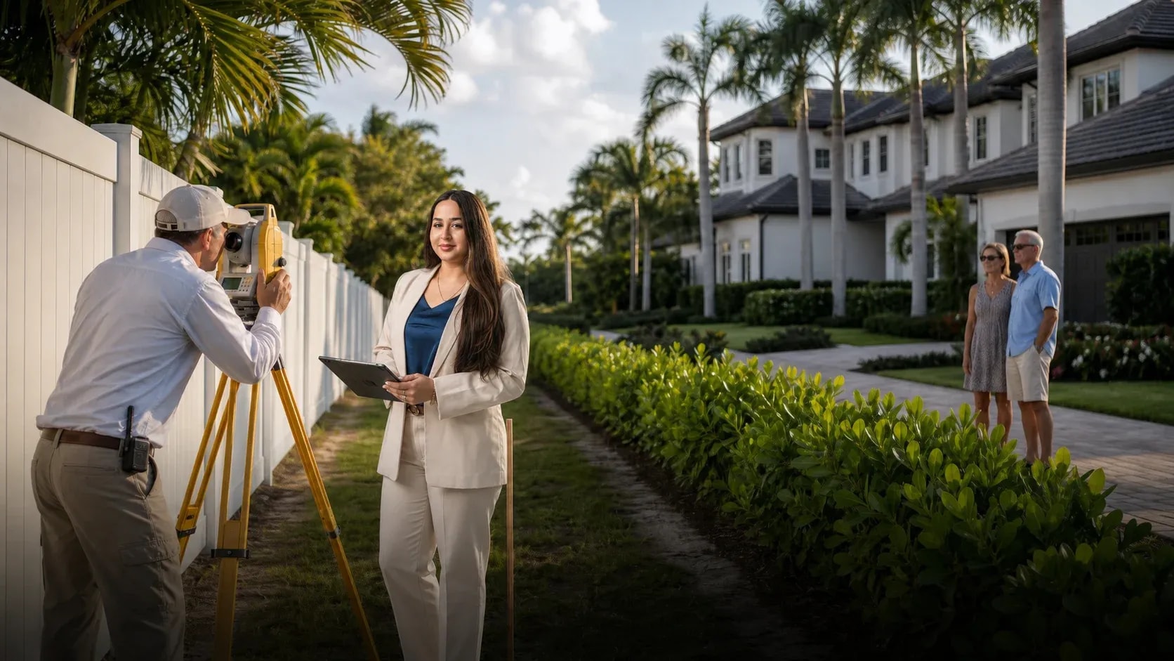 Editorial scene illustrating real estate disputes boundary easement in Southwest Florida