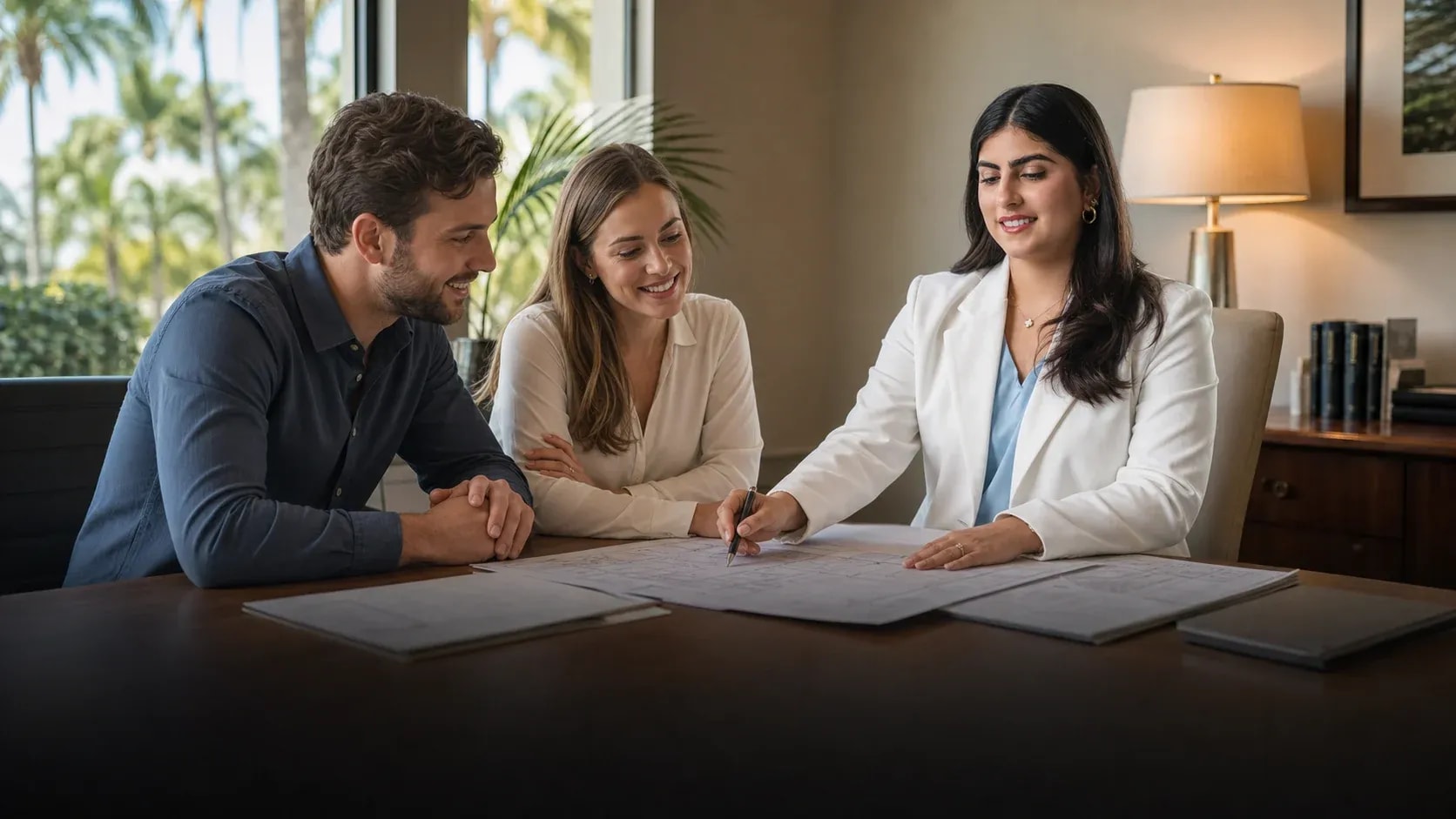 Editorial scene illustrating real estate transactions title examination in Southwest Florida