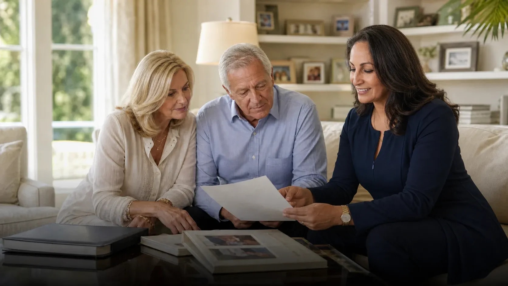 Calm estate planning scene illustrating wills property distribution